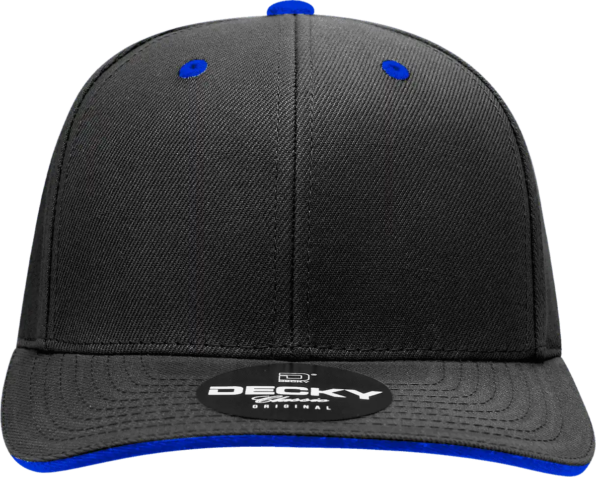 Decky 2003 Sandwich Visor Baseball Cap - Black Royal - one Size Fits Most