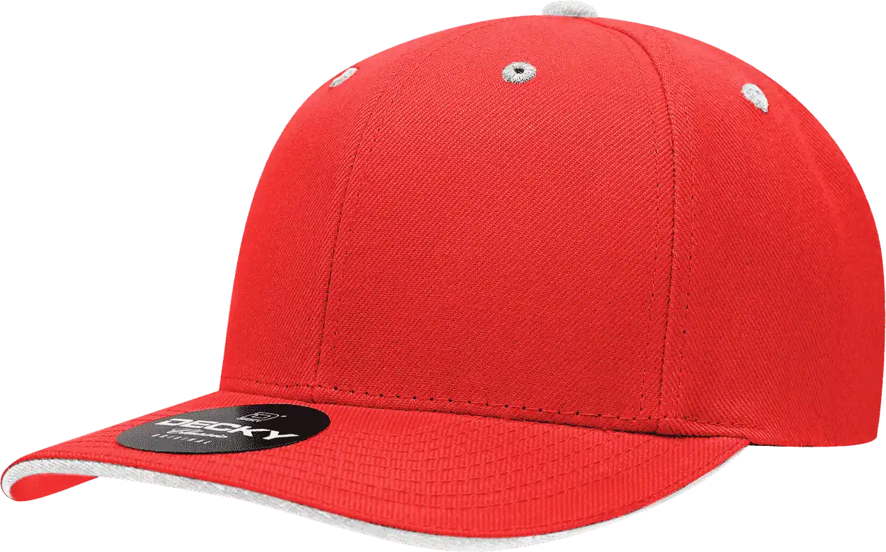 Decky 2003 Sandwich Visor Baseball Cap - Red White - one Size Fits Most