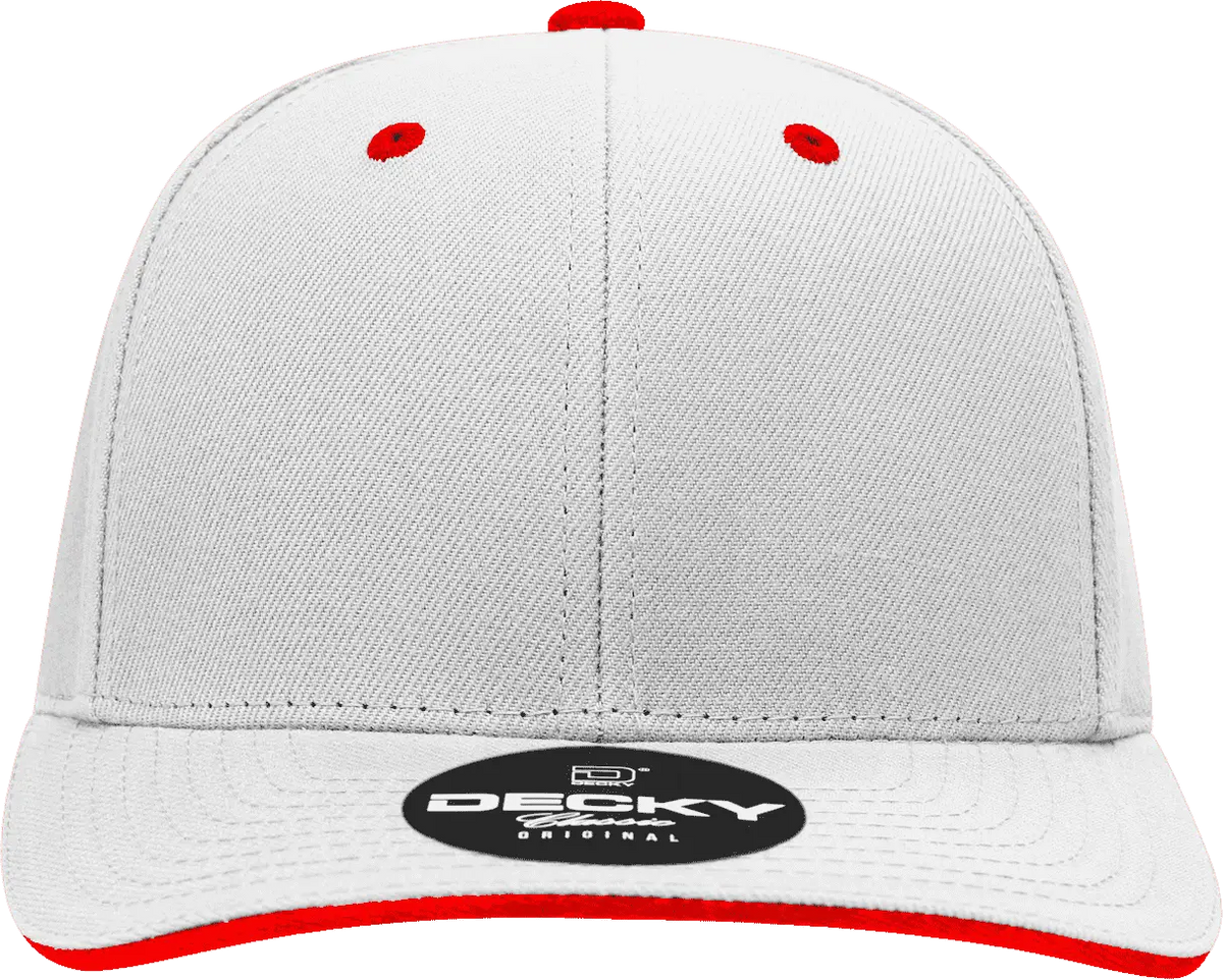 Decky 2003 Sandwich Visor Baseball Cap - White Red - one Size Fits Most