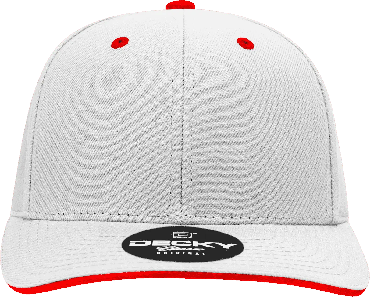 Decky 2003 Sandwich Visor Baseball Cap - White Red - one Size Fits Most