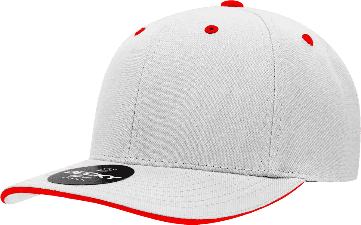 Decky 2003 Sandwich Visor Baseball Cap - White Red - one Size Fits Most