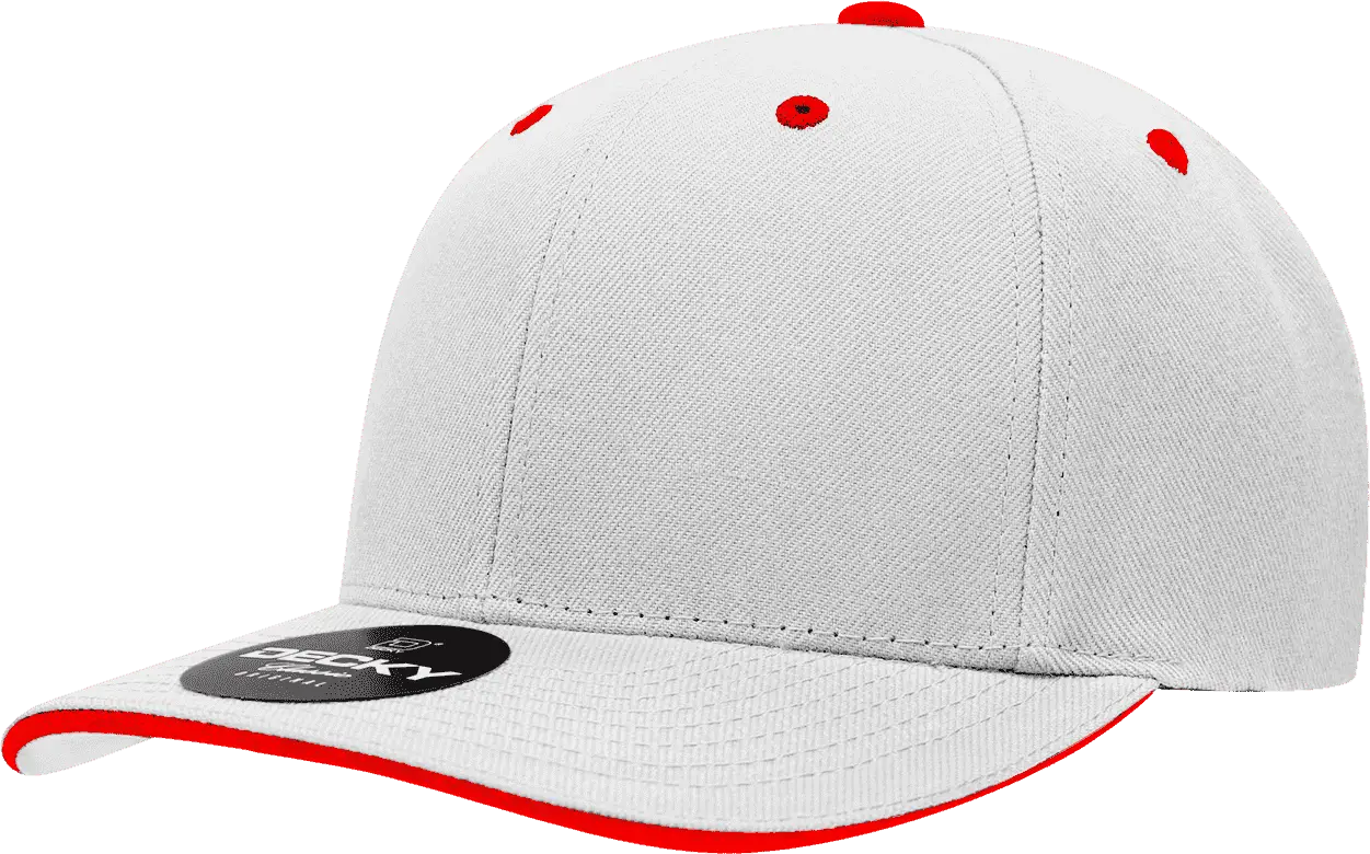 Decky 2003 Sandwich Visor Baseball Cap - White Red - one Size Fits Most
