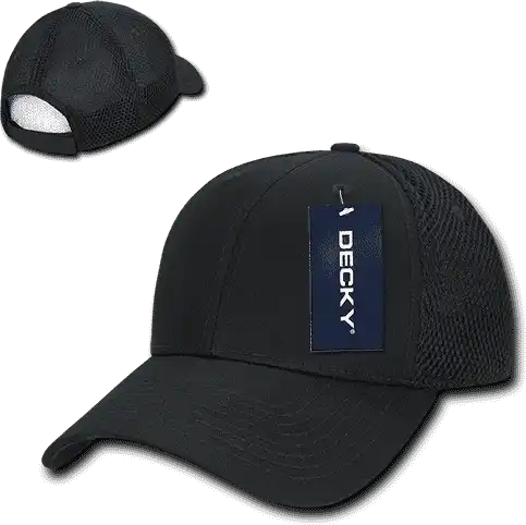 Decky 204 Low Crown Air Mesh Baseball Cap - Black - one Size Fits Most