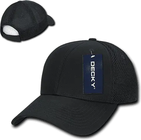 Decky 204 Low Crown Air Mesh Baseball Cap - Black - one Size Fits Most
