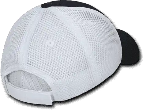Decky 204 Low Crown Air Mesh Baseball Cap - Black White - one Size Fits Most