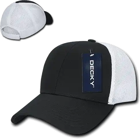 Decky 204 Low Crown Air Mesh Baseball Cap - Black White - one Size Fits Most