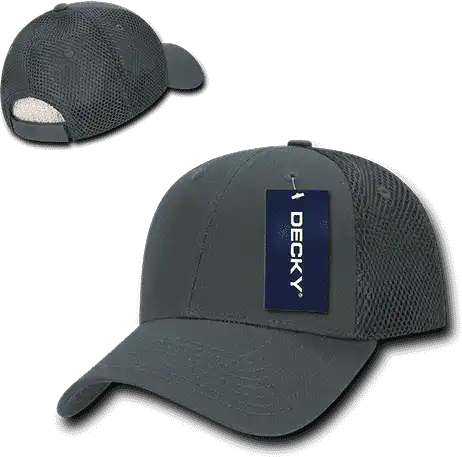 Decky 204 Low Crown Air Mesh Baseball Cap - Charcoal - Dark Gray / one Size Fits Most