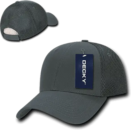 Decky 204 Low Crown Air Mesh Baseball Cap - Charcoal