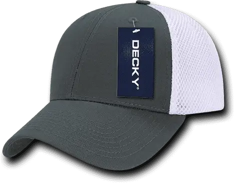 Decky 204 Low Crown Air Mesh Baseball Cap - Charcoal White