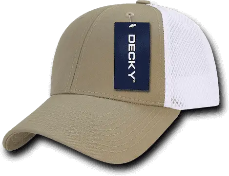 Decky 204 Low Crown Air Mesh Baseball Cap - Khaki White