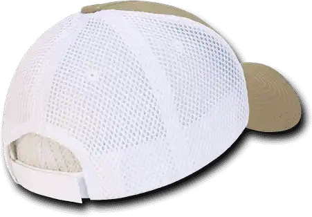 Decky 204 Low Crown Air Mesh Baseball Cap - Khaki White - one Size Fits Most