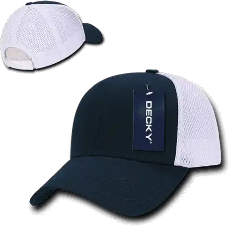 Decky 204 Low Crown Air Mesh Baseball Cap - Navy White - one Size Fits Most