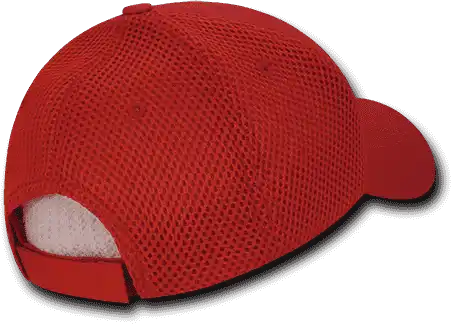 Decky 204 Low Crown Air Mesh Baseball Cap - Red - one Size Fits Most