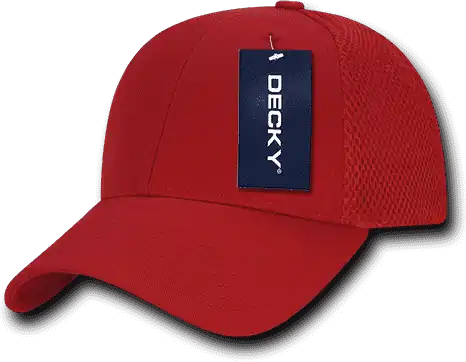Decky 204 Low Crown Air Mesh Baseball Cap - Red - one Size Fits Most