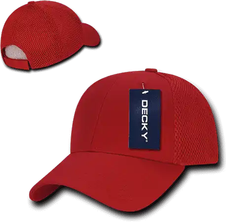 Decky 204 Low Crown Air Mesh Baseball Cap - Red - one Size Fits Most
