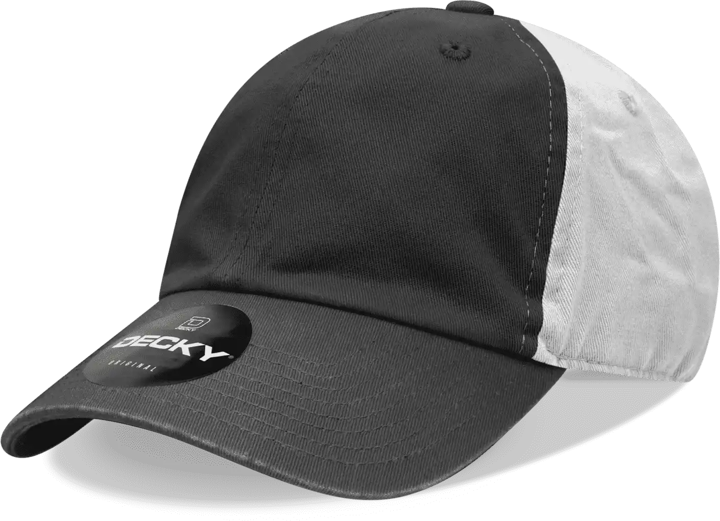 Decky 205 Relaxed Washed Cotton Cap - Black White - one Size Fits Most