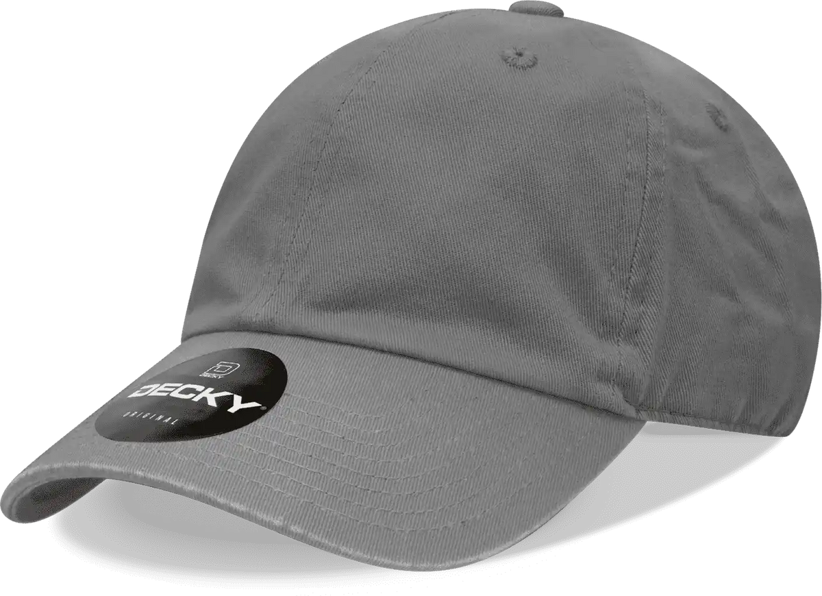Decky 205 Relaxed Washed Cotton Cap - Charcoal - Dark Gray / one Size Fits Most