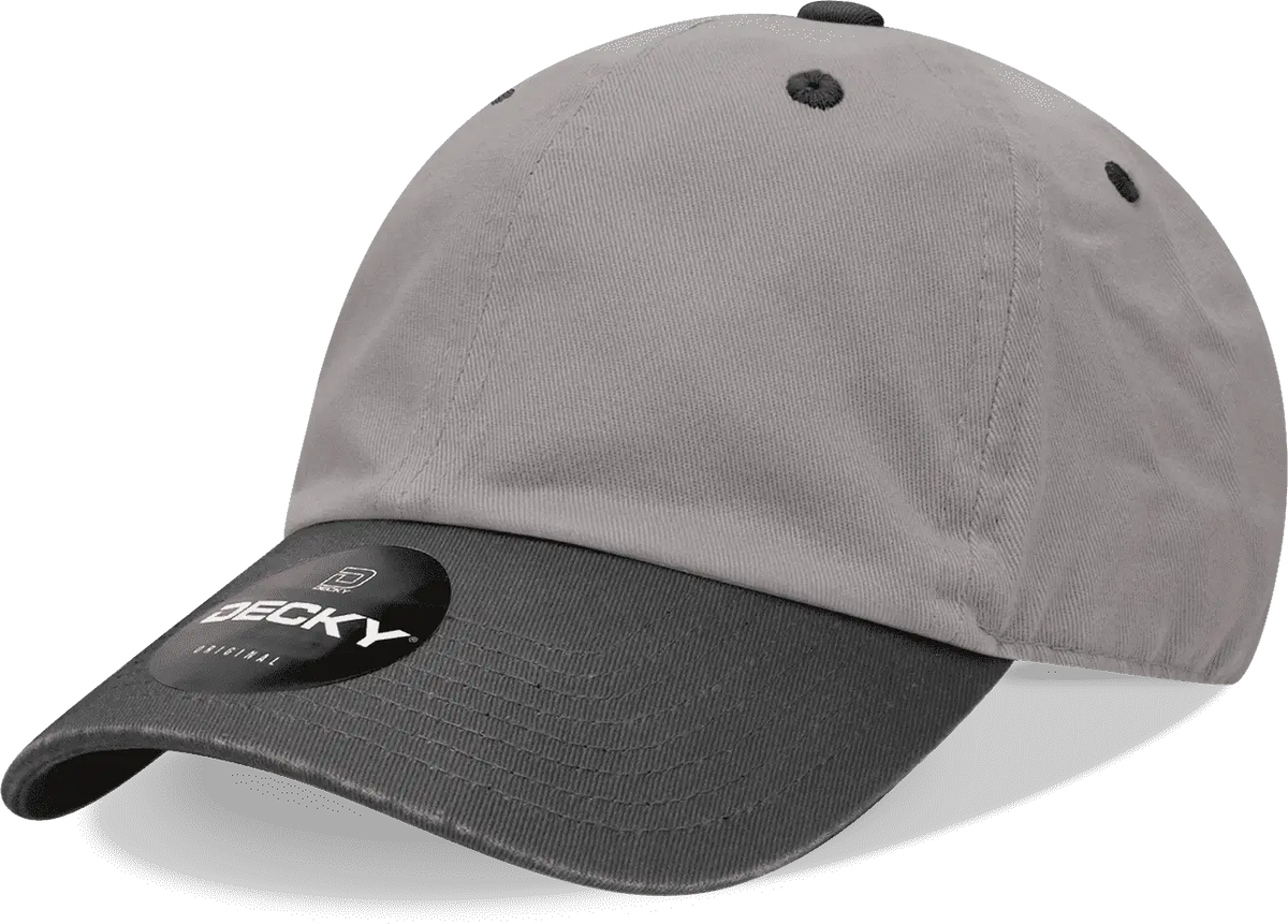 Decky 205 Relaxed Washed Cotton Cap - Gray Black