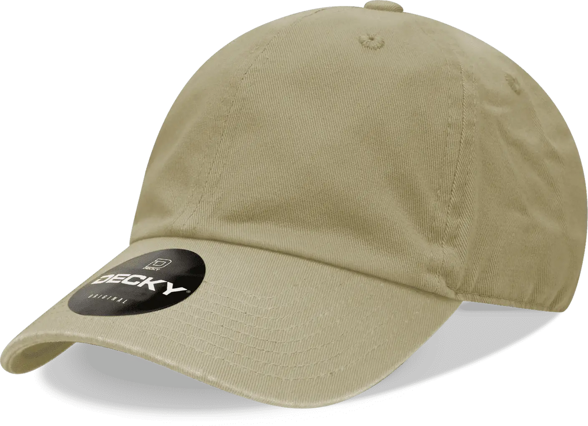 Decky 205 Relaxed Washed Cotton Cap - Khaki