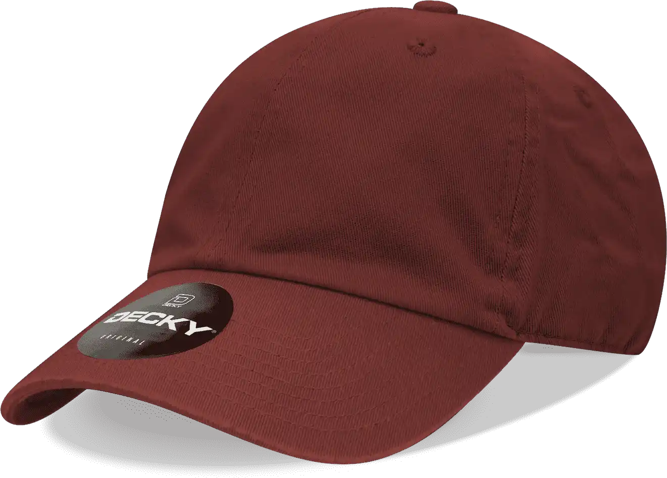 Decky 205 Relaxed Washed Cotton Cap - Maroon - one Size Fits Most