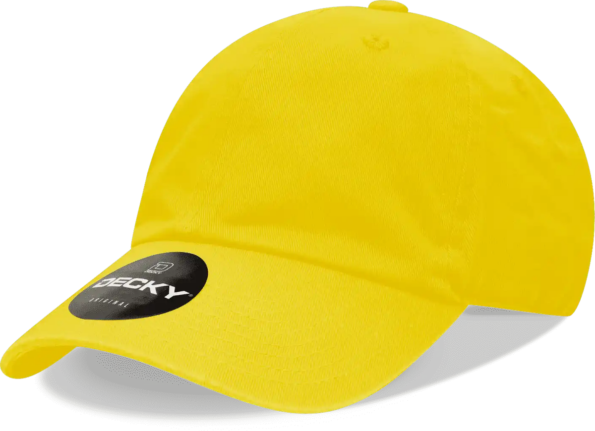 Decky 205 Relaxed Washed Cotton Cap - Yellow - one Size Fits Most