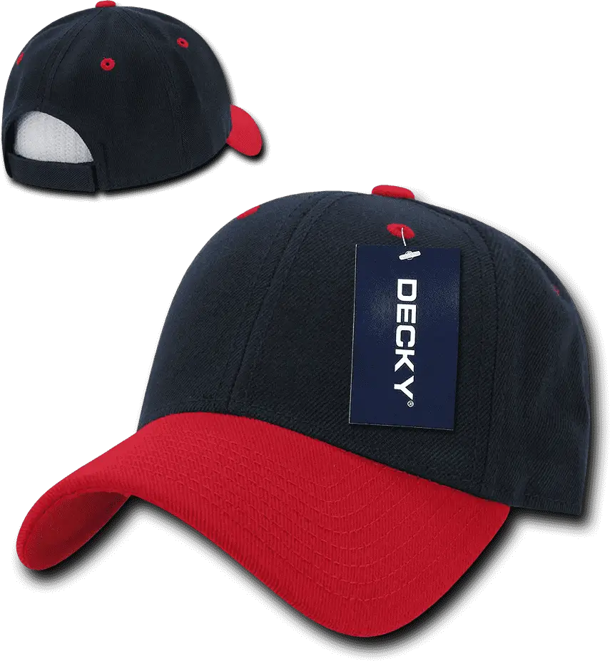 Decky 206 Low Structured Baseball Cap - Navy Red
