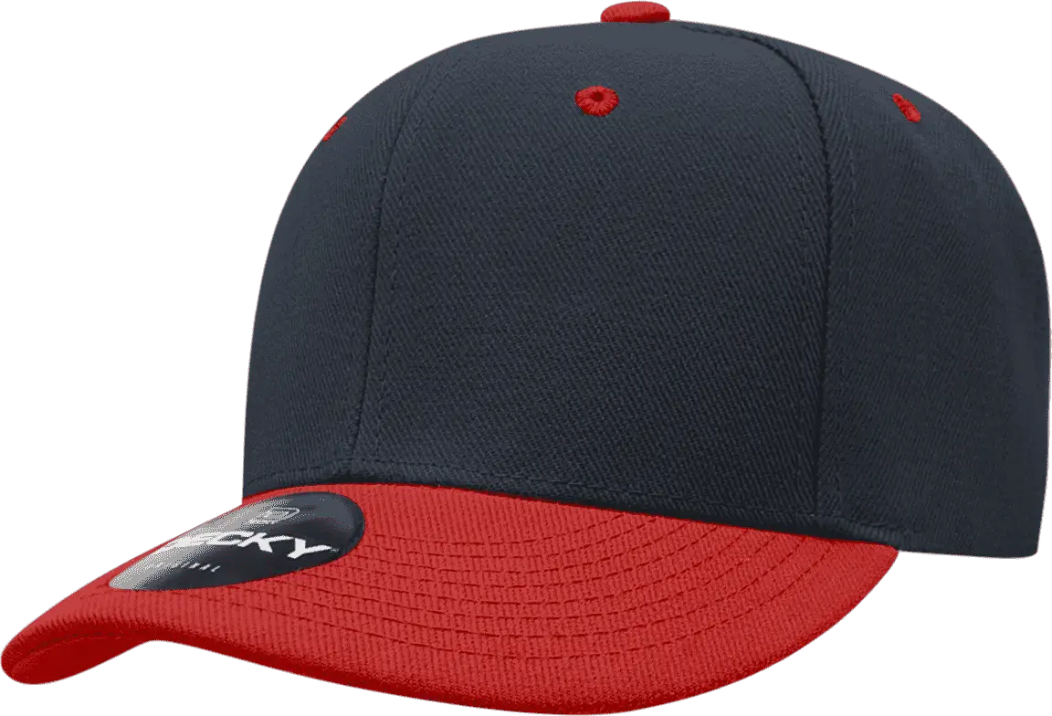 Decky 206 Low Structured Baseball Cap - Navy Red