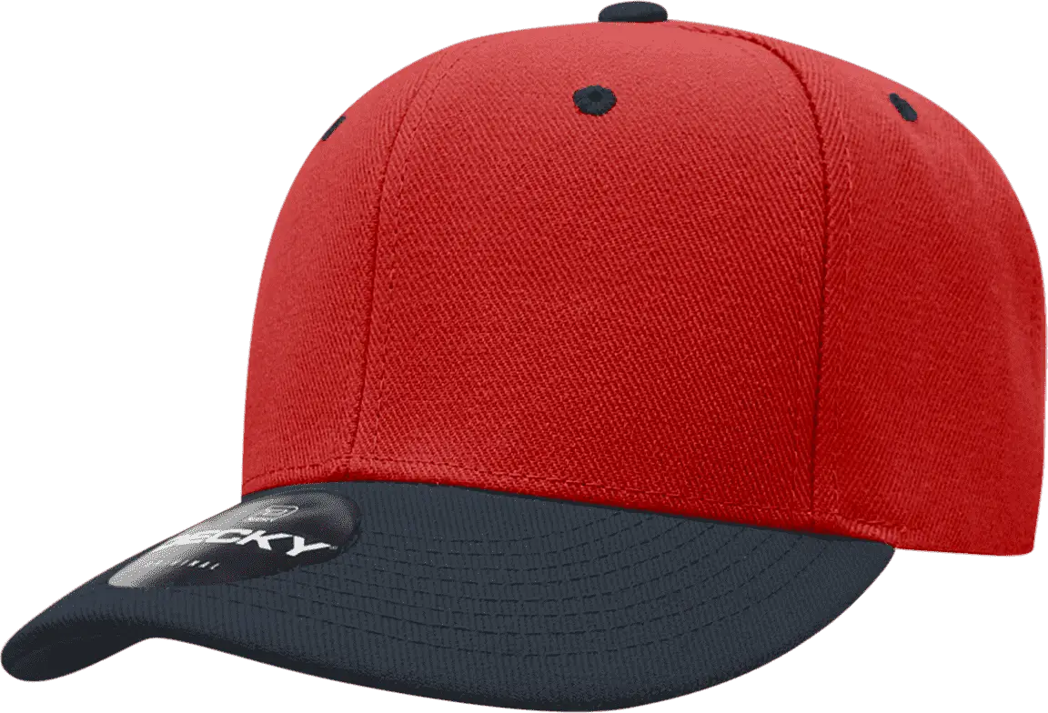 Decky 206 Low Structured Baseball Cap - Red Navy
