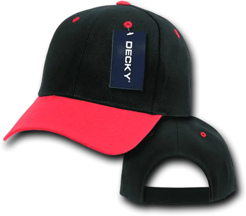 Decky 207 Deluxe Baseball Cap - Black Red - one Size Fits Most