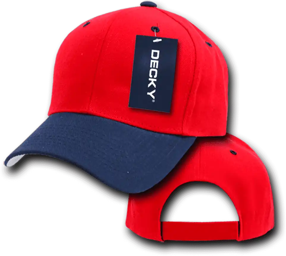 Decky 207 Deluxe Baseball Cap - Red Navy - one Size Fits Most