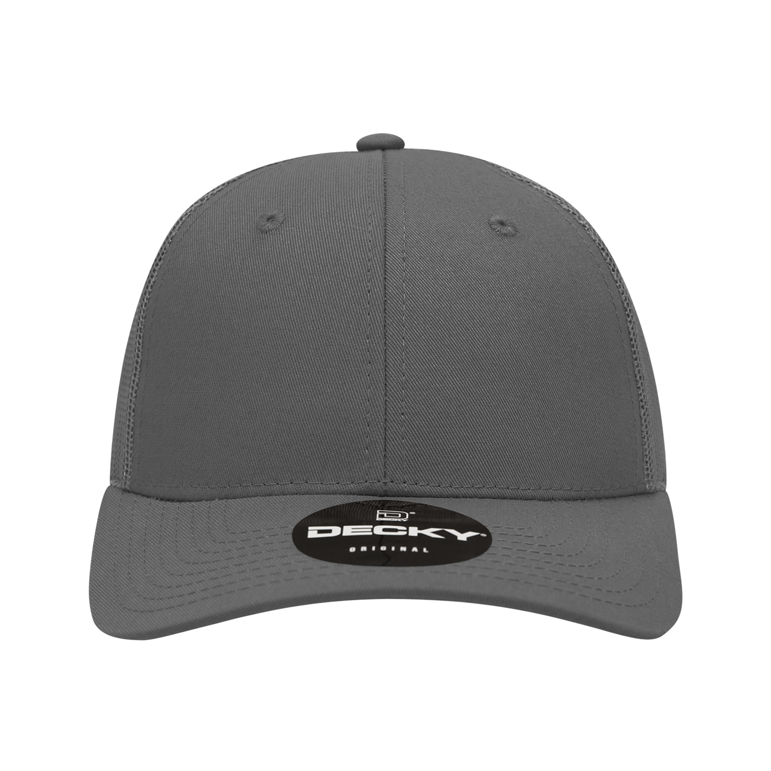 Decky 214 6 Panel Low Profile Structured Cotton Trucker - Charcoal