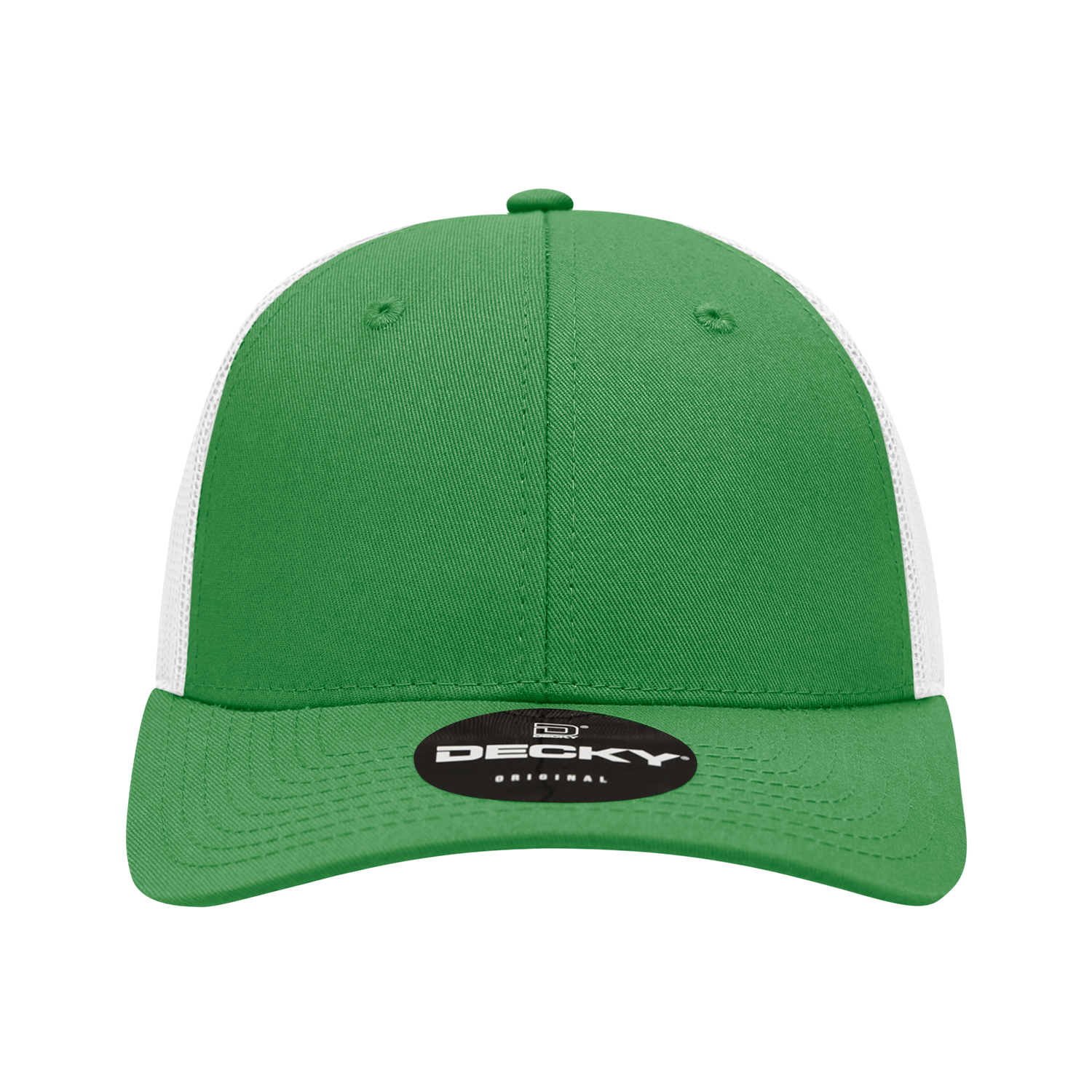 Decky 214 6 Panel Low Profile Structured Cotton Trucker - Kelly White
