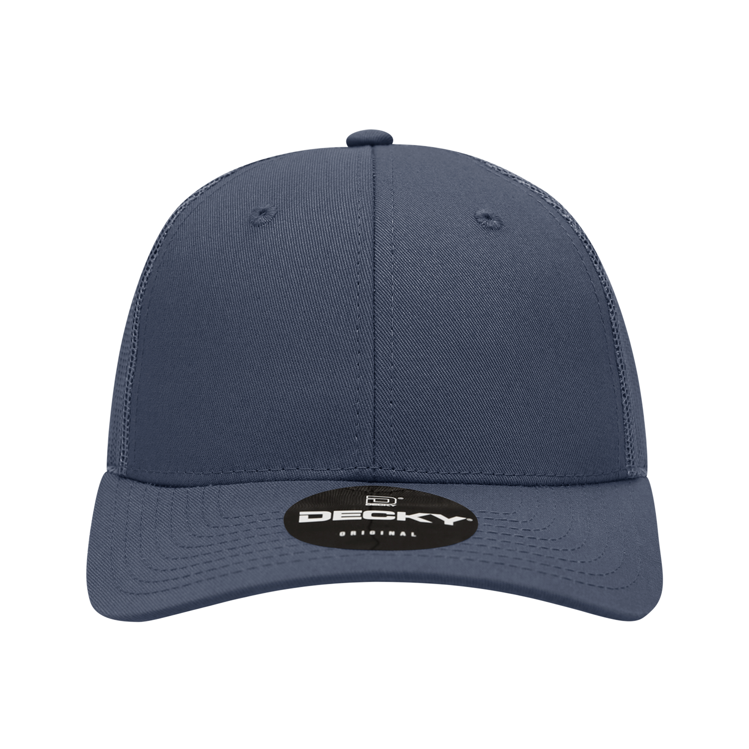 Decky 214 6 Panel Low Profile Structured Cotton Trucker - Navy