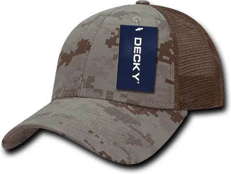 Decky 218 Structured Camo Trucker Cap - Desert