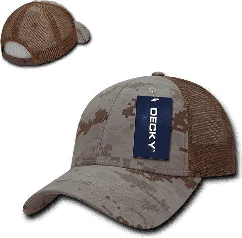 Decky 218 Structured Camo Trucker Cap - Desert - Tan / one Size Fits Most