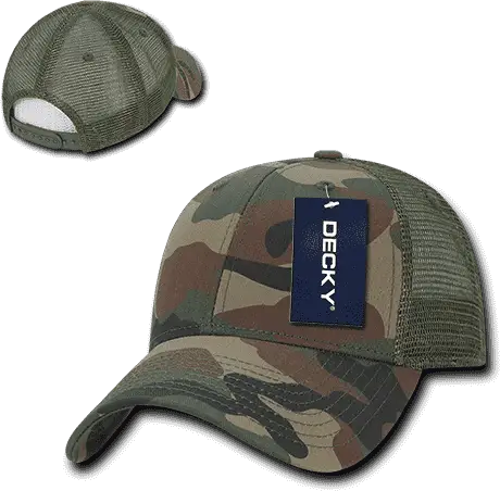 Decky 218 Structured Camo Trucker Cap - Woodland