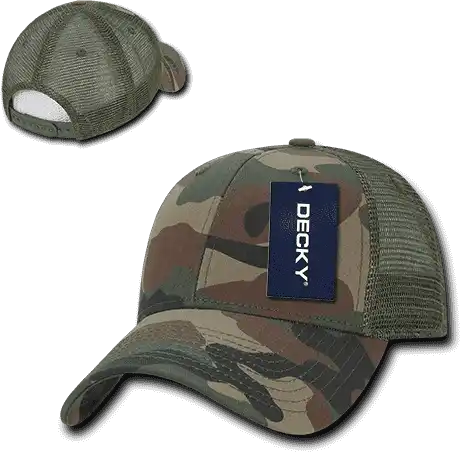 Decky 218 Structured Camo Trucker Cap Woodland / one Size Fits Most