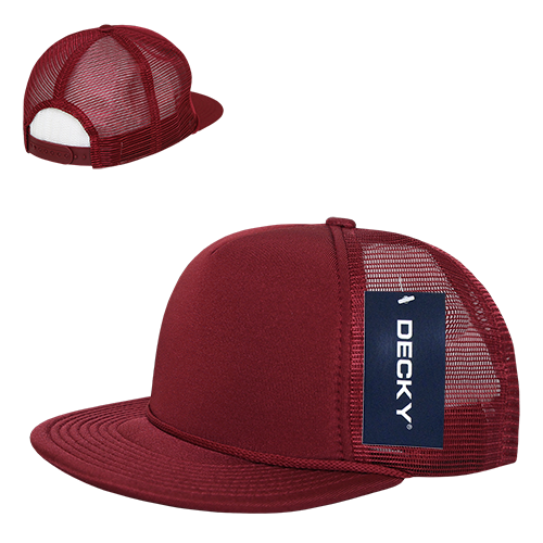 Decky 223 5 Panel High Profile Structured Foam Trucker - Cardinal