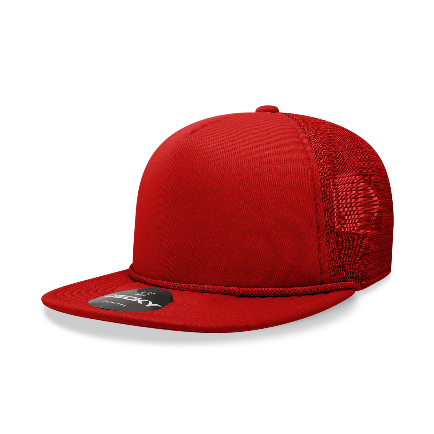 Decky 223 5 Panel High Profile Structured Foam Trucker - Cardinal