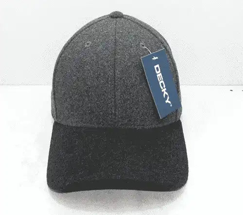 Decky 236 Low Crown Melton Caps - Charcoal Black