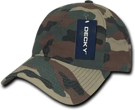 Decky 239 Low Crown Relaxed Ripstop Cap - Woodland Camo - one Size Fits Most
