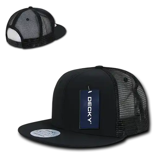 Decky 241 Ripstop Flat Bill Trucker Cap Black / one Size Fits Most