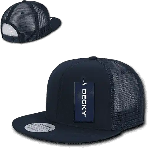 Decky 241 Ripstop Flat Bill Trucker Cap - Navy - one Size Fits Most