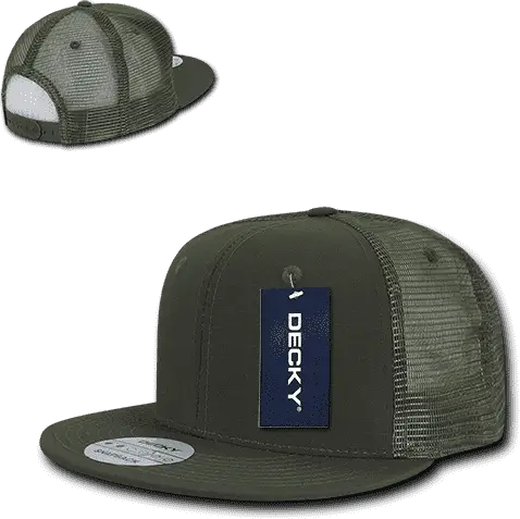 Decky 241 Ripstop Flat Bill Trucker Cap - Olive Drab