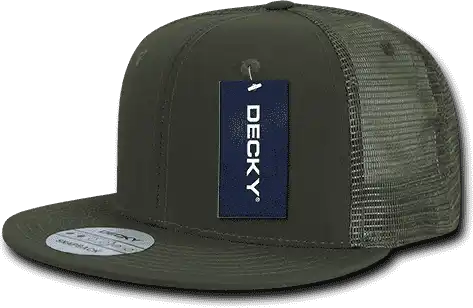 Decky 241 Ripstop Flat Bill Trucker Cap - Olive Drab - one Size Fits Most