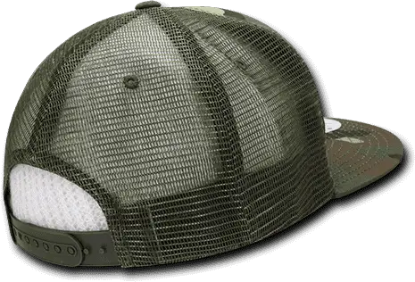 Decky 241 Ripstop Flat Bill Trucker Cap - Woodland Camo - one Size Fits Most