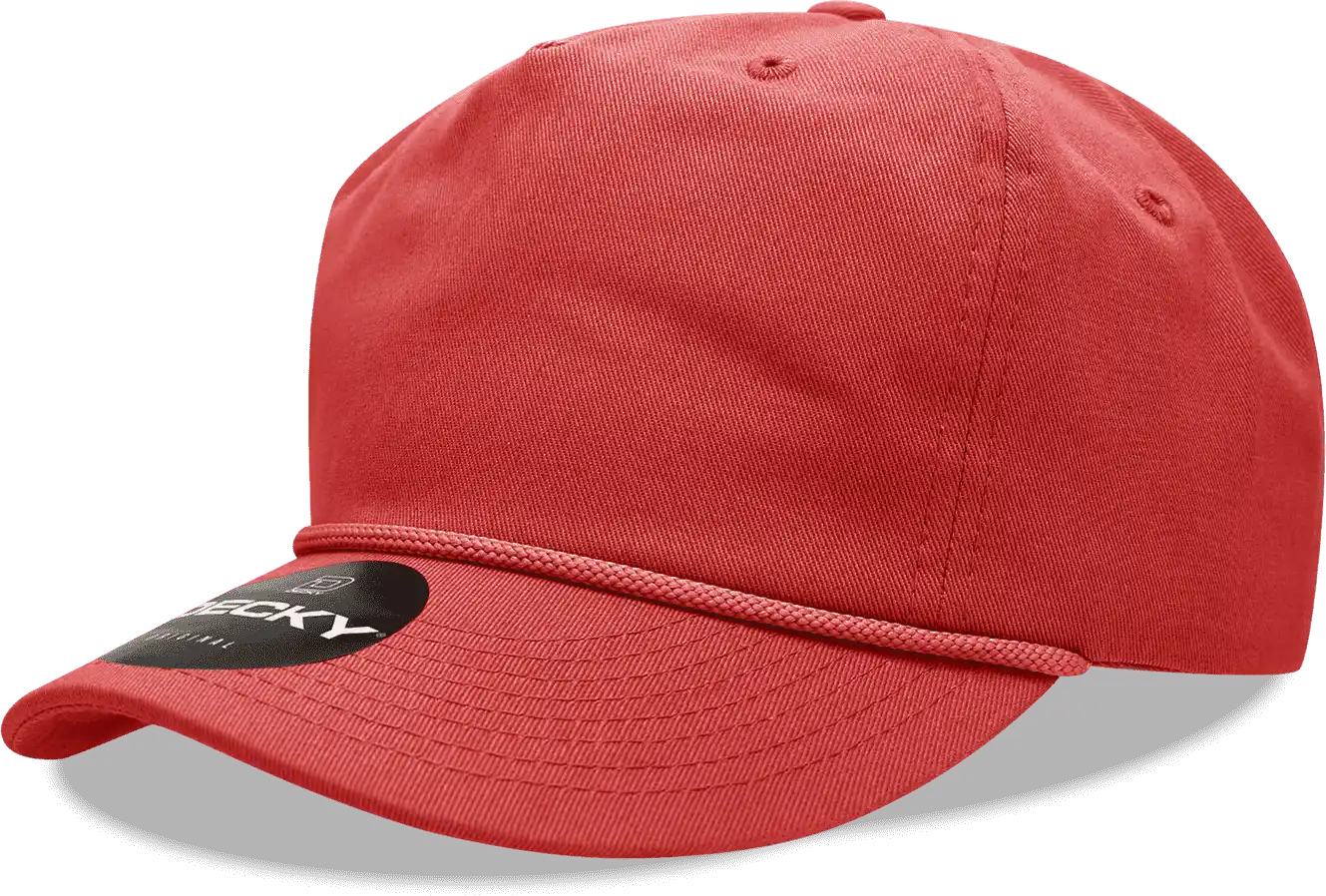Decky 252 Classic 5 Panel with Rope - Red - one Size Fits Most