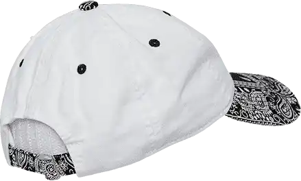 Decky 256 Bandanna Polo Cap - White Black - one Size Fits Most