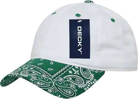 Decky 256 Bandanna Polo Cap - White Kelly Green - one Size Fits Most