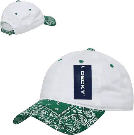 Decky 256 Bandanna Polo Cap - White Kelly Green - one Size Fits Most
